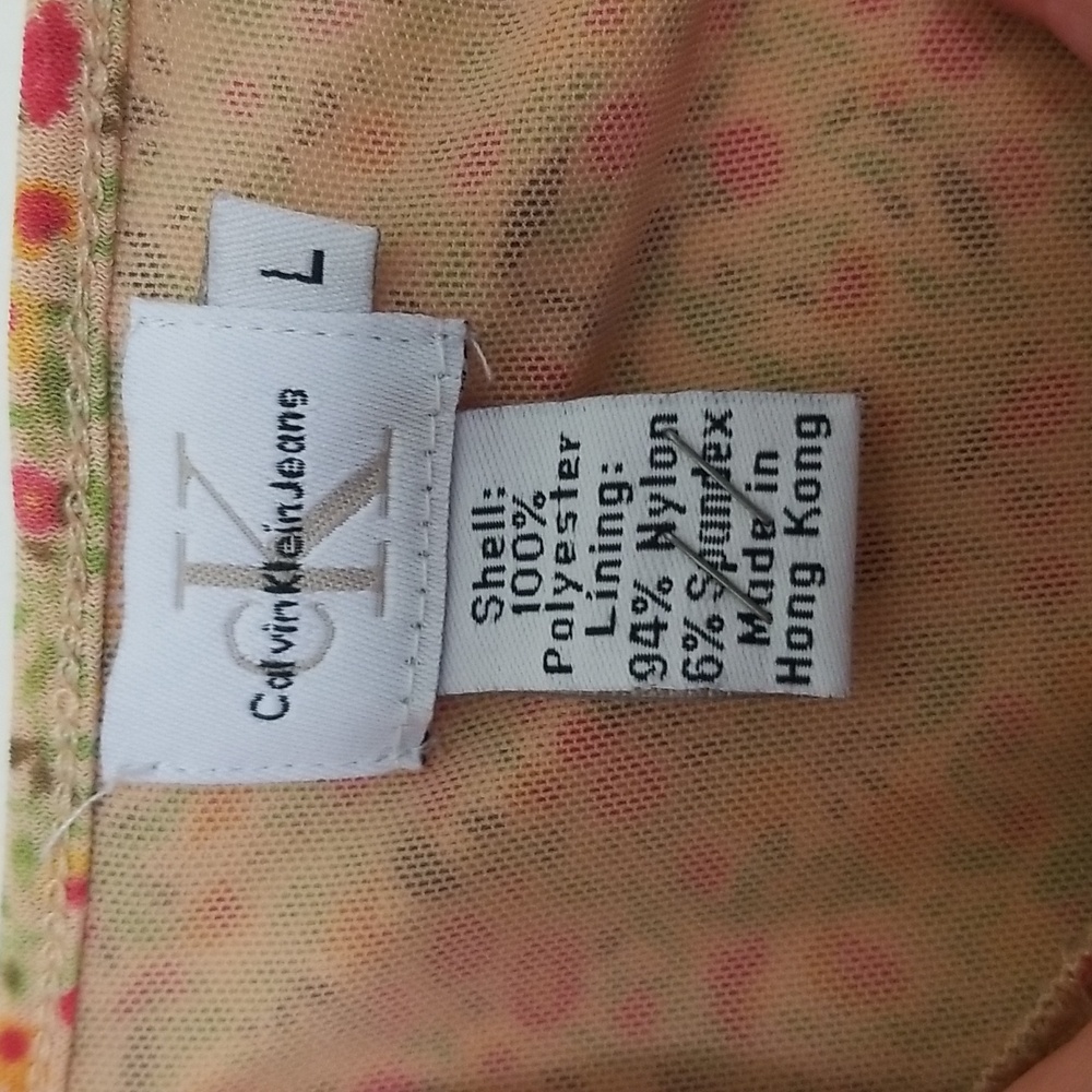 Vintage 90s Calvin Klein Floral Slip Dress - Picture 5 of 8